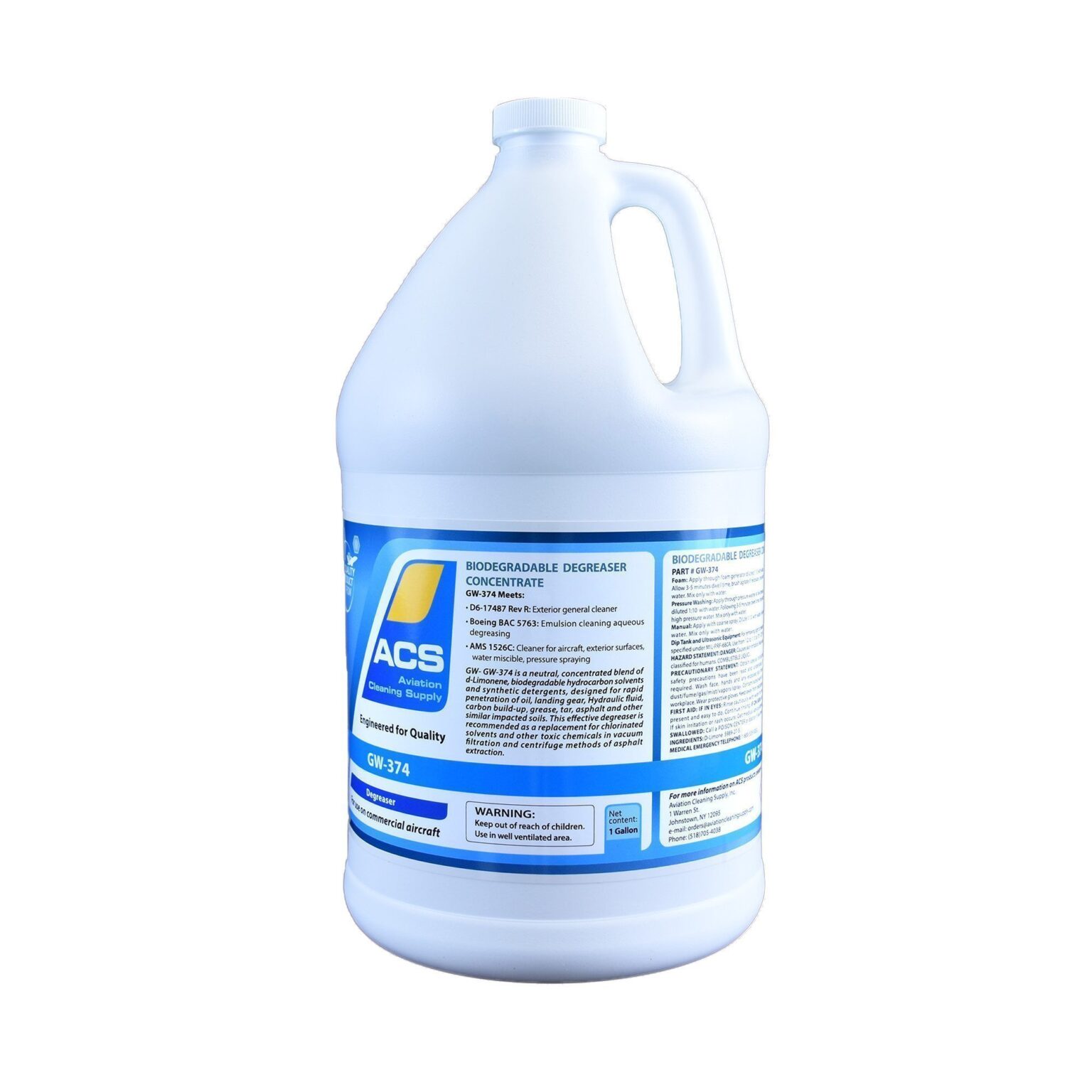 Biodegradable Degreaser Concentrate 1 gallon - P/N: GW-374 - AeroSafe ...